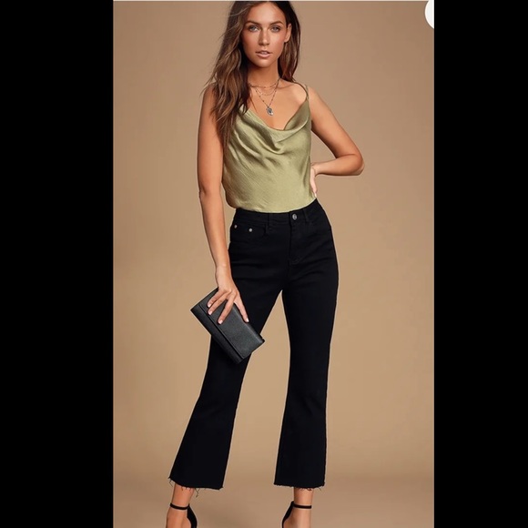 Lulus Olive Green Cowl Neck T-Back Top, Size M 🌷 - Picture 9 of 10